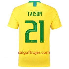 Brasilien Fodboldtrøjer Taison 21 Hjemmebanesæt VM 2018